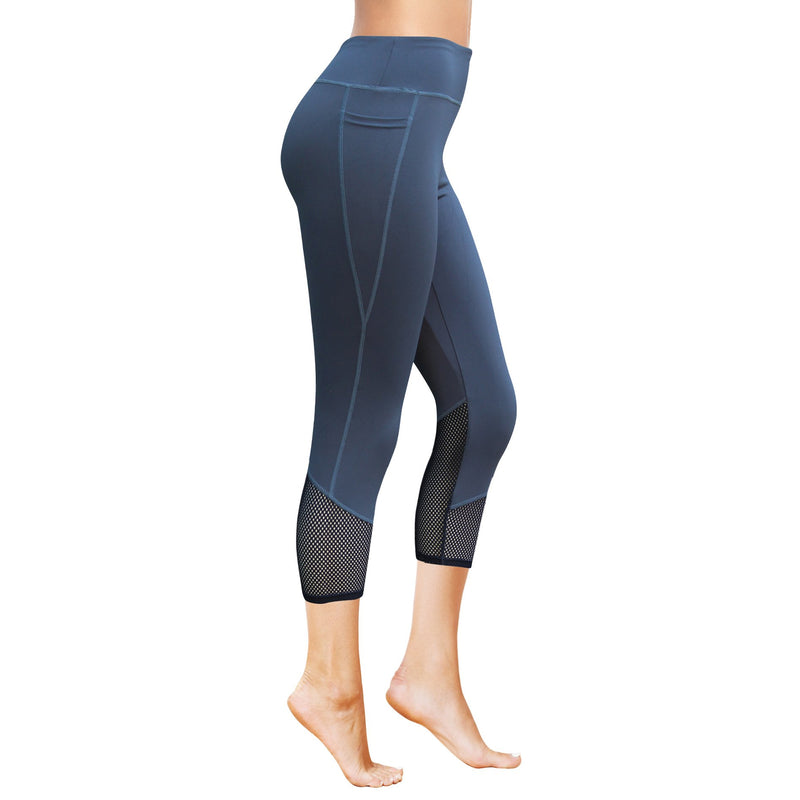 Dark Grey HQ 3.5″ High Waist 3 Pockets Capri Yoga Pants