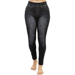 Faded Front Black Jeggings Plus