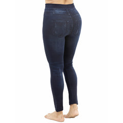 Dark Blue Jeggings With White Lines