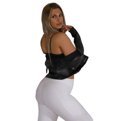 White HQ 3.5″ High Waist 3 Pockets Ankle Length Yoga Pants