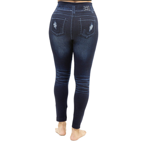Blue Jeggings With Patches Design