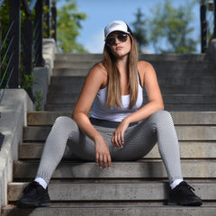 HoneyComb Way Stretch Yoga Pants Waist & Side Pockets – Sports Workout Leggings for Women